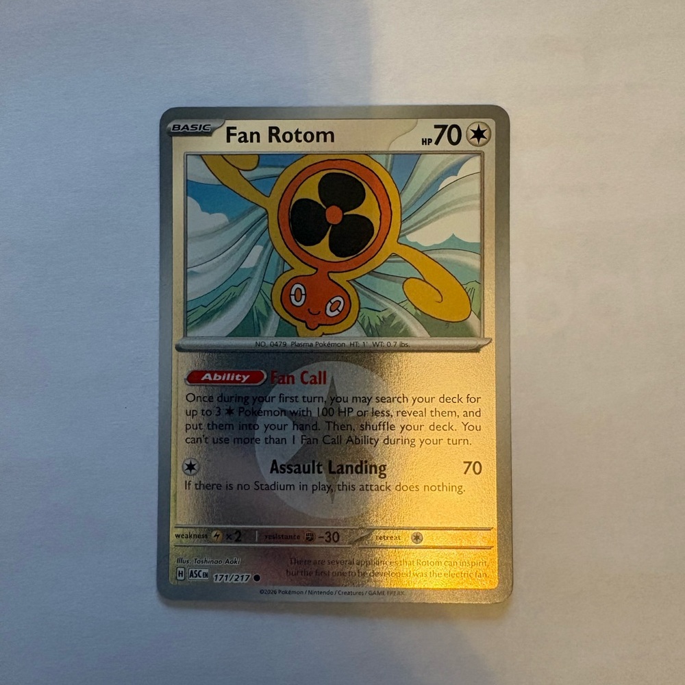 Fan Rotom Trading Card - Yellow/Orange